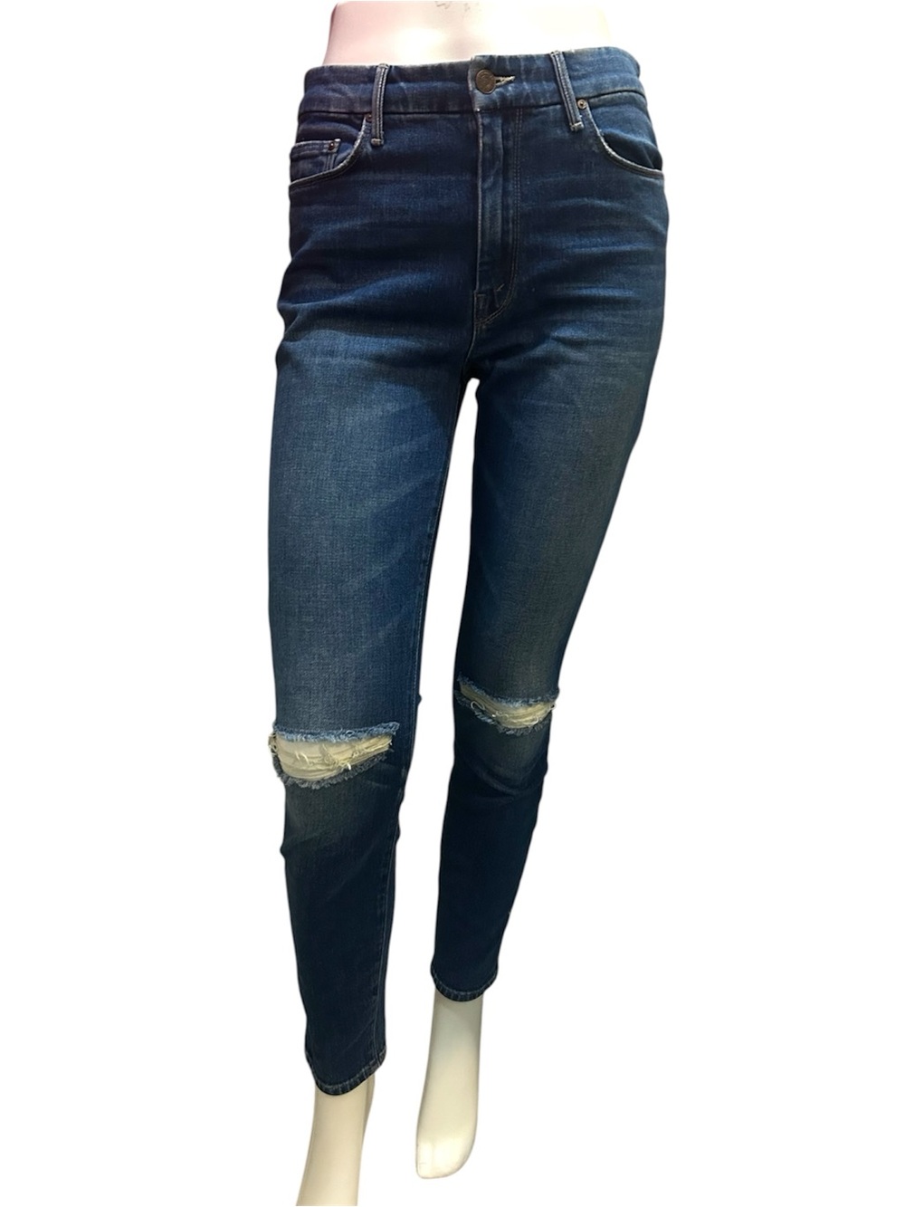 MOTHER Denim High Waisted Looker Ankle Jeans in Gold Rush Baby - Size 28